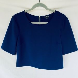 Express short sleeve crop top with zipper